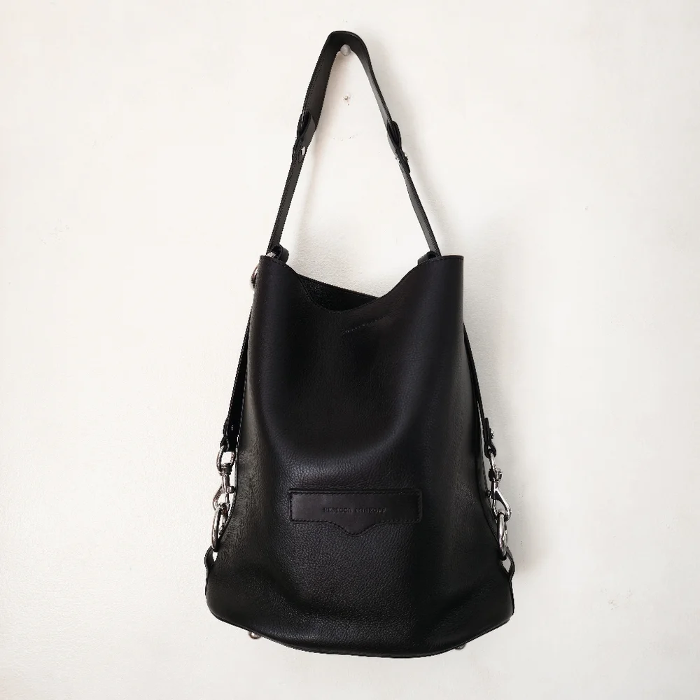 Rebecca Minkoff Black Utility Convertible Bucket Bag - Picture 4 of 15
